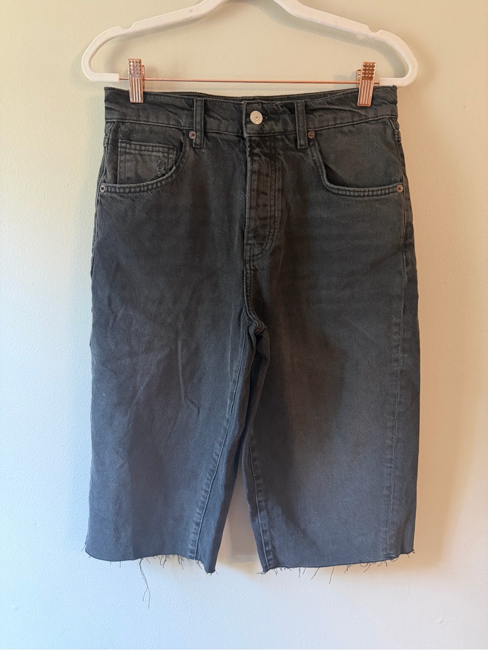 We The Free- Black High-Rise Denim Cutoff Shorts